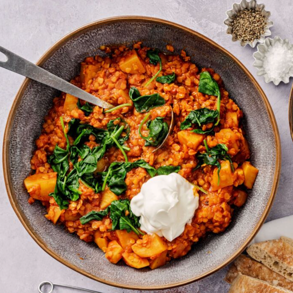 Red Lentil and sweet potato stew